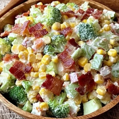 Delicious Bacon Ranch Chopped Salad with crispy bacon and fresh vegetables
