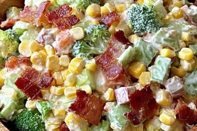 Delicious Bacon Ranch Chopped Salad with crispy bacon and fresh vegetables