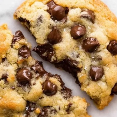 Ultra thick bakery style chocolate chip cookies fresh out of the oven