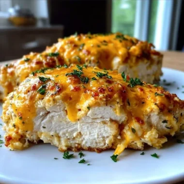 Delicious 4-Ingredient Ranch Chicken Bake served in a baking dish.