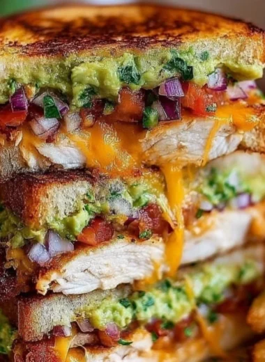 Delicious Chicken Avocado Melt Sandwich with grilled chicken and creamy avocado