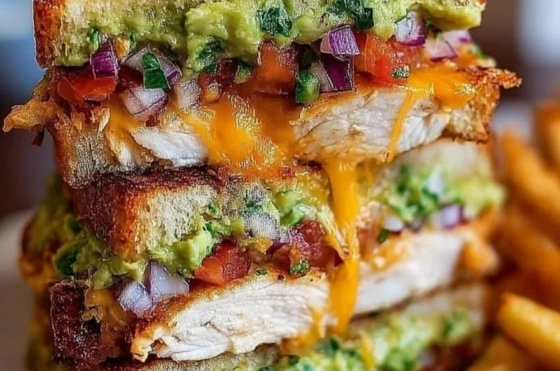 Delicious Chicken Avocado Melt Sandwich with grilled chicken and creamy avocado