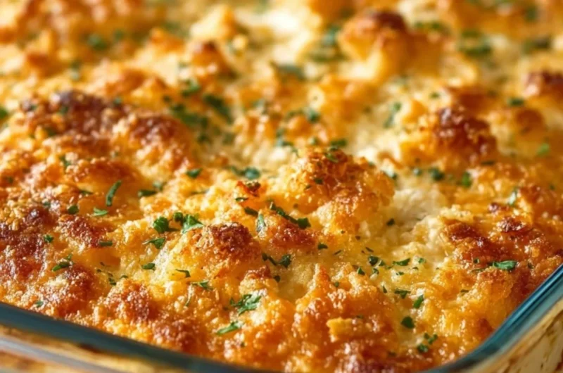 Dolly Parton’s 5-Ingredient Casserole served in a baking dish