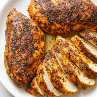 Juicy baked chicken breast ready to serve in 30 minutes