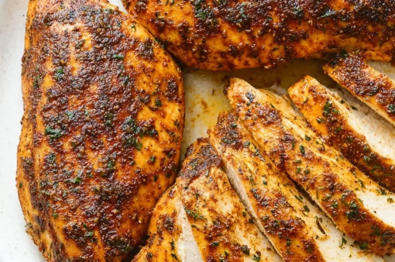 Juicy baked chicken breast ready to serve in 30 minutes