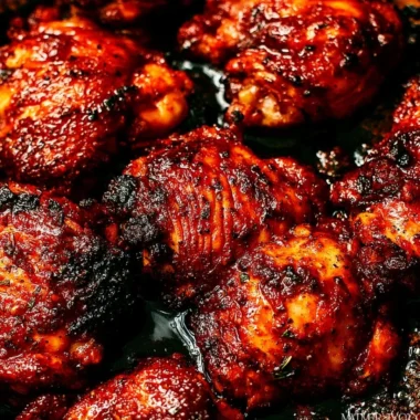 30-min oven baked boneless skinless chicken thighs on a plate