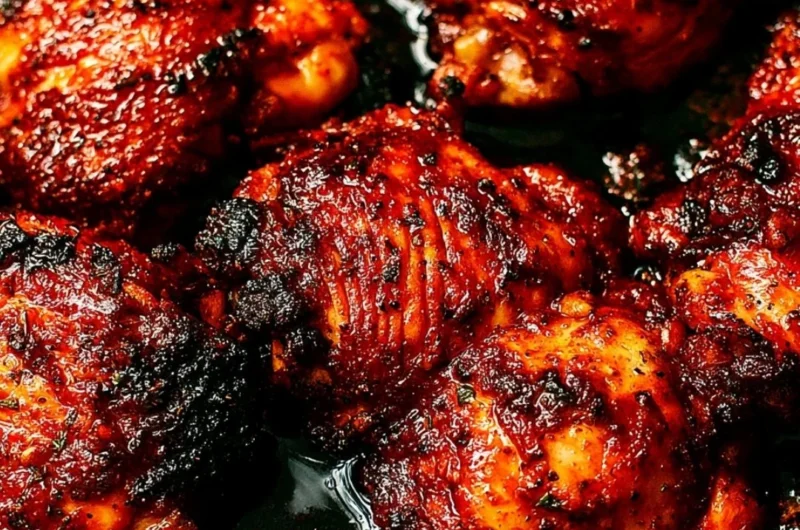 30-min oven baked boneless skinless chicken thighs on a plate