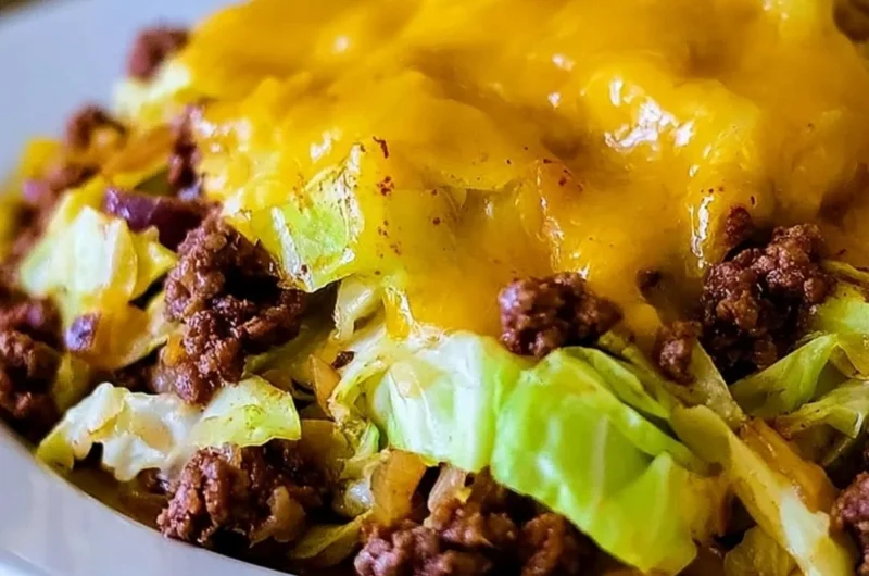 Cabbage Taco Skillet with colorful vegetables and tasty spices