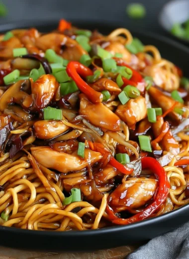 Delicious Chicken Chow Mein served with ultimate chow mein sauce.