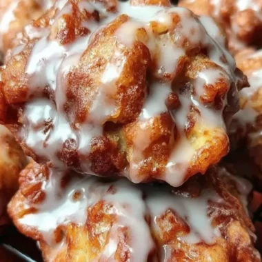 Delicious cinnamon apple fritters sprinkled with powdered sugar