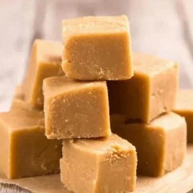 Delicious easy peanut butter fudge ready to be enjoyed.