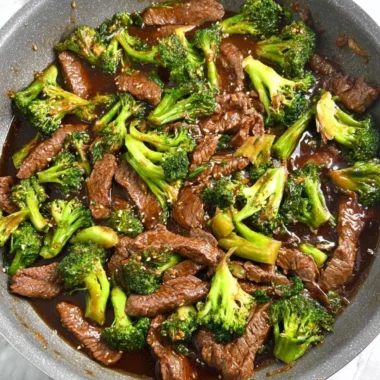 Gluten-free beef and broccoli stir-fry served on a plate