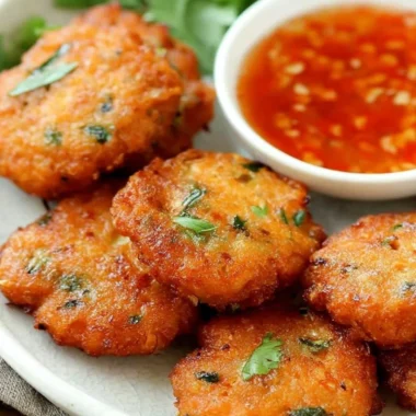 Delicious Thai shrimp cake served with dipping sauce