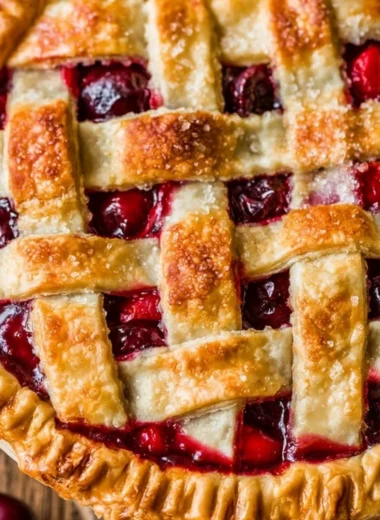 Deliciously baked ultimate cherry pie with a flaky crust and juicy filling