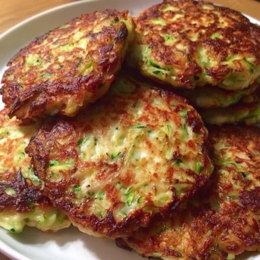 Delicious homemade zucchini patties served on a plate with fresh herbs.