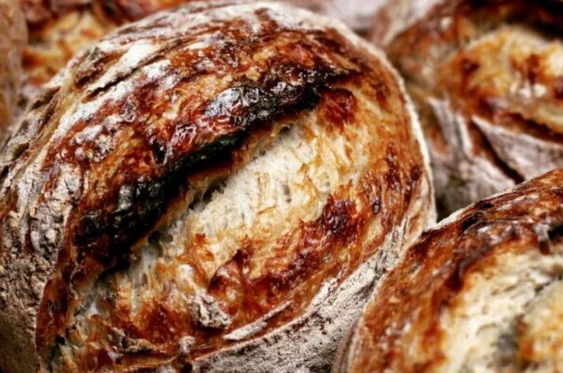 Step-by-step guide for making beginner sourdough bread from starter to English recipe.