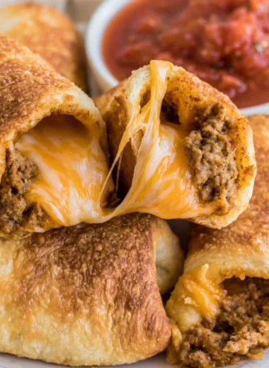 Plate of cheesy taco sticks, crispy and flavorful with melted cheese