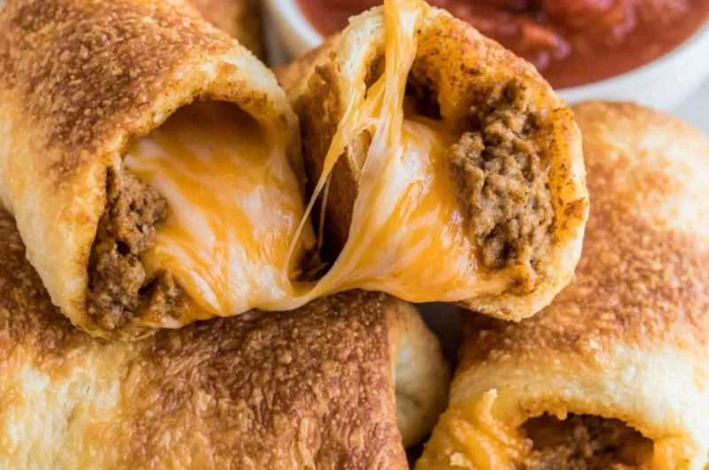 Plate of cheesy taco sticks, crispy and flavorful with melted cheese