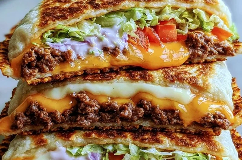 Delicious keto crunchwraps on a plate, perfect for a low-carb diet.