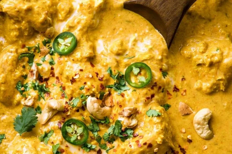 Delicious Indian curry served in a traditional bowl with spices and herbs.