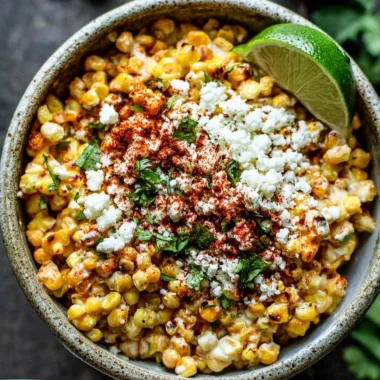 Delicious Mexican street corn served with toppings like cheese and spices