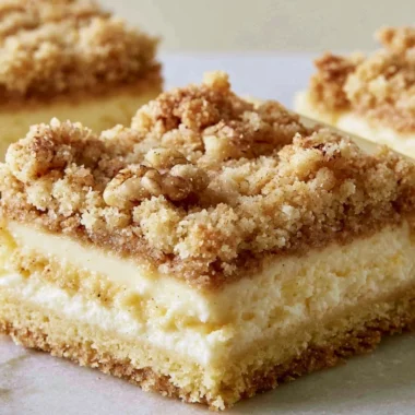 Delicious Mom's Cheesecake Cookie Bars on a plate.