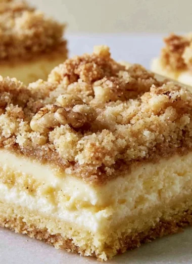 Delicious Mom's Cheesecake Cookie Bars on a plate.
