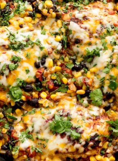 Delicious Santa Fe Chicken served with vibrant vegetables and spices