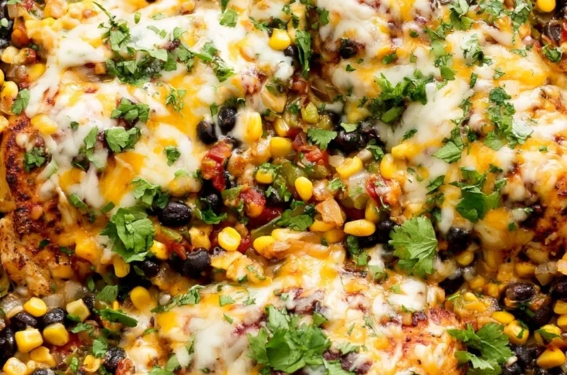 Delicious Santa Fe Chicken served with vibrant vegetables and spices
