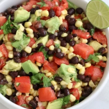 Delicious and colorful bean salad with fresh ingredients for meal prep