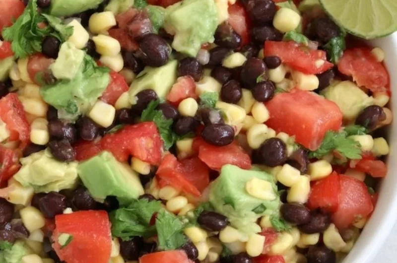 Delicious and colorful bean salad with fresh ingredients for meal prep